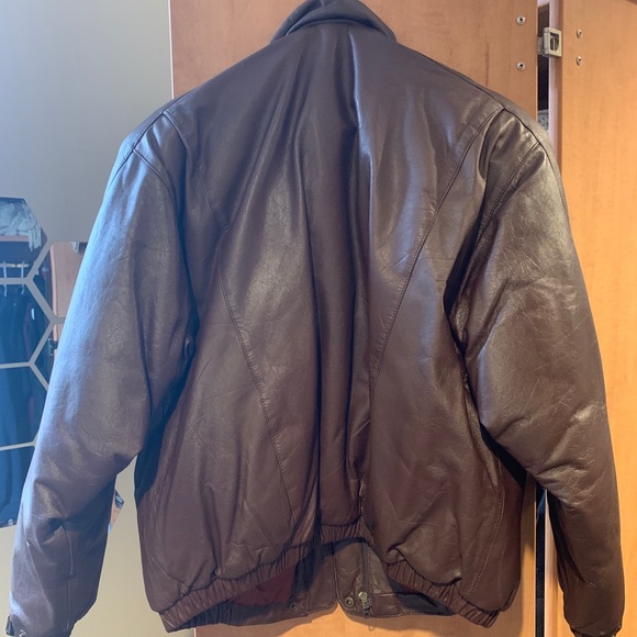 Eddie Bauer Vintage Leather Insulated Jacket - Picture 2 of 4